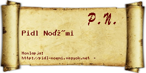 Pidl Noémi névjegykártya